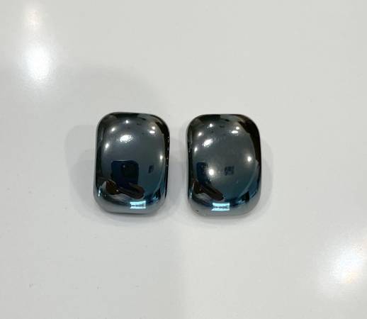 HEMATITE RECTANGULAR CLIP BACK EARRINGS - NEW 1