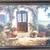 New 45” x 33” framed (Cottage with backyard garden) picture 3 thumbnail