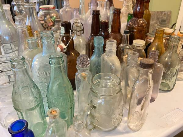 Vintage Glass, Bottles, Pitchers, Lanterns Lots More starting $2ea 1