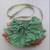 Scarce Mary Frances "Rock Out" Handbag Beads Stones Green Ruffles Purse 2 thumbnail