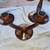 ROSE WOOD CANDLE HOLDERS CANDELABRA 2 thumbnail