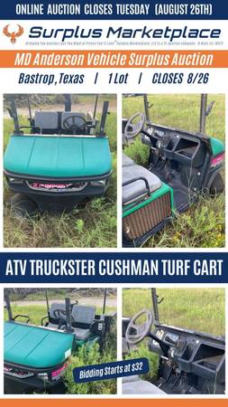 Vehicle Surplus Auction - CUSHMAN Trauckster Turf Cart ATV up for bid! 1