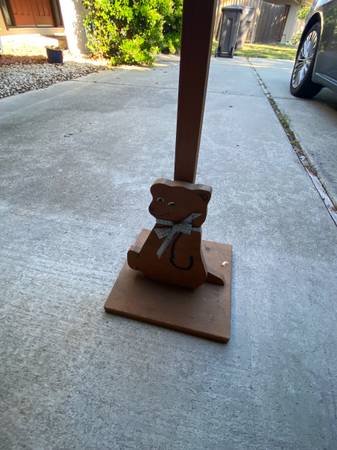 Child's wooden coat rack- hand crafted solid wood - $50 (saratoga)63471459374083120