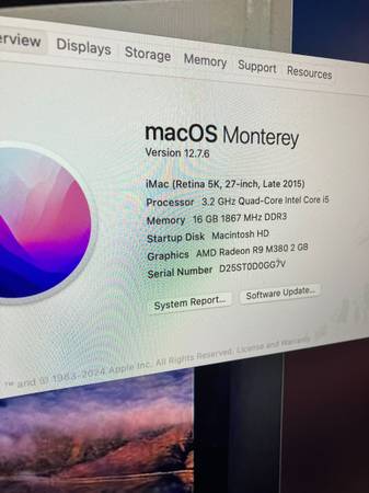 Apple Imac 27" late 2015 1