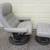 GREY EKORNES STRESSLESS RECLINER CHAIR AND OTTOMAN 3 thumbnail