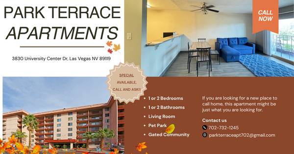 Park Terrace Apartments 1 Bedroom/1 Bath Move in ready!!!! 1