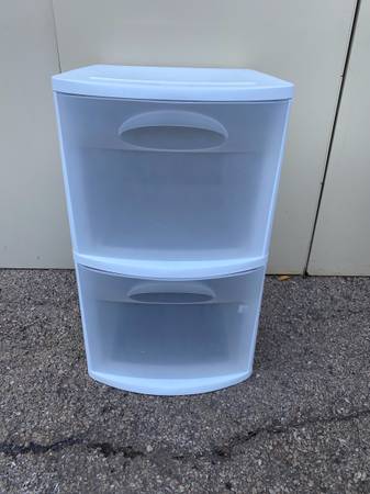 Sterilite 2 Drawer Wheeled Cart / Clear Plastic Storage Drawers 1