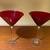A PAIR of FESTIVE RED MARTINI GLASSES 3 thumbnail