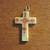 Vintage Hand-Painted Floral Bone Cross Pendant 1 thumbnail