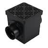 Catch Basin Drain Kit 2-Opening Basin, Black Plastic Grate, 2 Outlet A 1