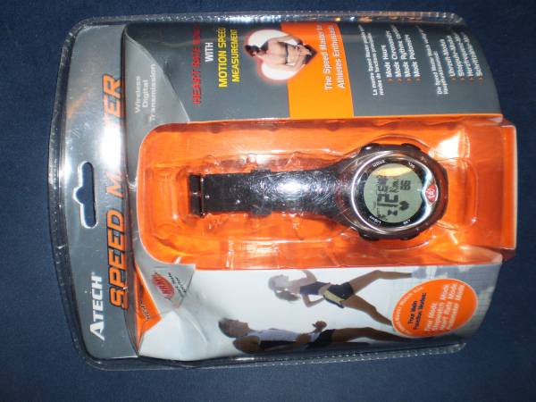 Atech Speedmaster Wristwatch Stopwatch Heart Rate Pedometer, NEW 1