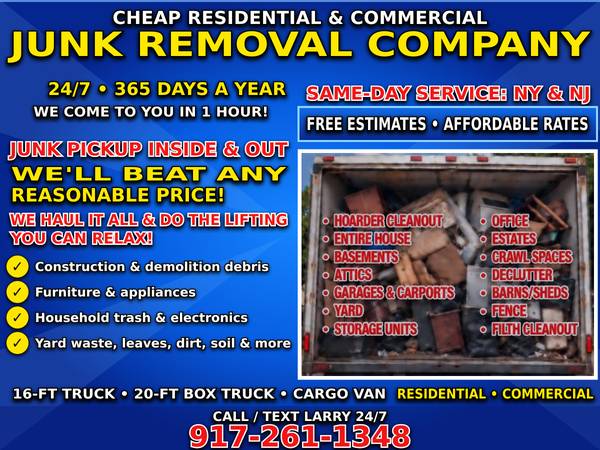 24/7ALL N.Y.C JUNK REMOVAL & CLEAN-OUTS SAME-DAY HOUSEHOLD PICKUPS 1