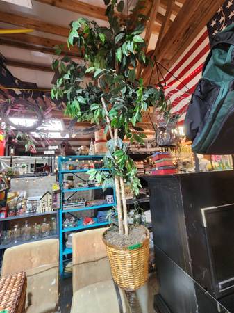 6 foot artificial tree in a basket 1