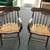 Pair of Vintage Solid Oak Wood Dining Chairs with Floral Detailing 1 thumbnail