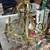 Vintage Heavy Brass + Crystal Chandelier and Art Deco Light Fixture 2 thumbnail