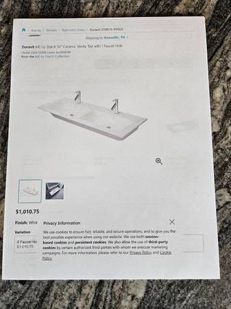 Duravit double vanity top - $600 (Kodak)63470661890051128