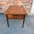 Mid Century Modern Two Drawer End Table with Carved Wood Pulls 3 thumbnail