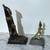 2 VINTAGE SOLID METAL EGYPTIAN STATUES OF A PHARAOH AND GOD HORUS 6 thumbnail