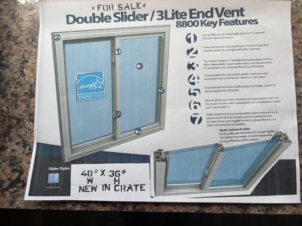 48 x 36 Impact Window Stormforce by Wincore (New in Crate) 1