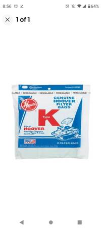 Vacuum Cleaner Bags Hoover K 10 Genuine For Canister 1