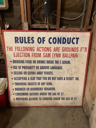 Sam Lynn ballpark sign 1