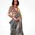 Benaras Silk Organza Sari Saree Silver Gold NEW 10 thumbnail