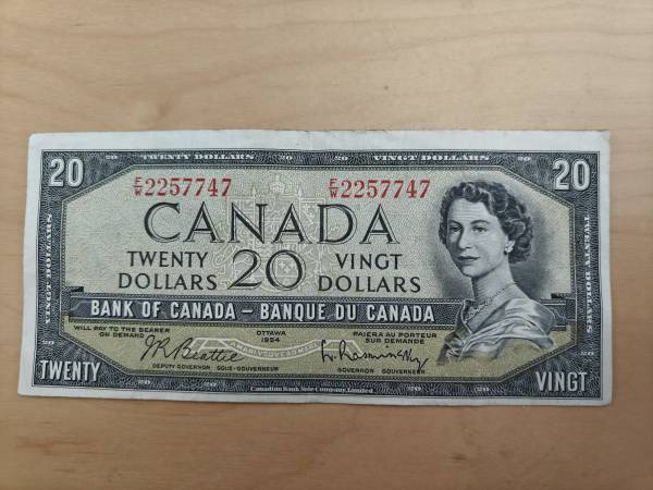 1954 Canada $20 banknote 1