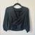 EXPRESS BLACK V NECK SATINY BLOUSE Sz XS NEW 3 thumbnail