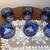 Vintage Cobalt Blue Cut to Clear Glass Wine Goblets-Set of 6 3 thumbnail