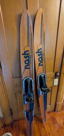 Vintage Nash Combo Wooden Water Skis 1