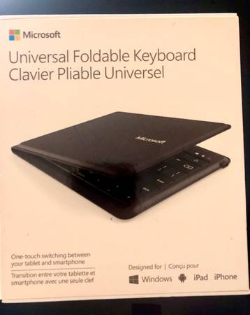 Compact Foldable Microsoft Keyboard backlit keys (new) Retails for $60 - $25 (South Tabor)63471263848323122