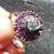 Natural Blue Topaz and 13 Amethysts. Size 8 Custom made ring 6 thumbnail