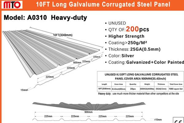 10ft Long Galvanized Corrugated Steel Panels 1