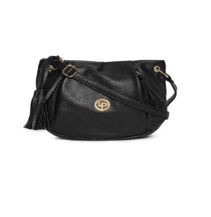 Lino Perros Black Solid Sling Bag 1