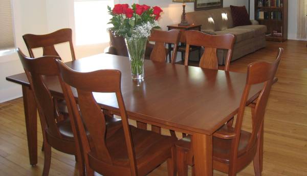 Amish-Made Solid Wood Dining Set with Buffet 1