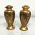 Vintage Black and Golf Leaf Flowered Urn-Shaped Salt and Pepper Set 2 thumbnail