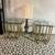 Two Glass Top Gold Metallic End Tables 1 thumbnail