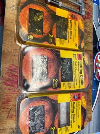5 new Oregon 20” chainsaw chains and sharpening jig 1