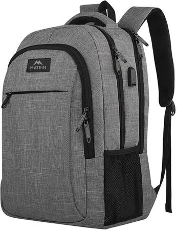 Business Laptop Backpack MATEIN 15.6 Inch with USB Charging Grey - NEW 1