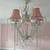 Pink Crystal Chandelier Shabby Chic  Large size 5 bulbs 1 thumbnail