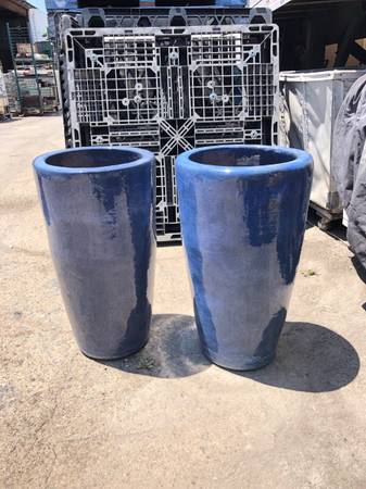 2 Blue Glazed Pots “Make Offer” 1