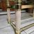 Vintage Glass Coffee Table with Brass Base – 52" x 26" 3 thumbnail