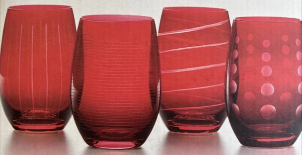 Mikasa Ruby Stemless Wine Glasses 1