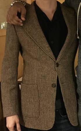 Men's vintage 1960s brown Harris tweed jacket 1
