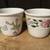 TWO BASSANO PORCELAIN CERAMIC PLANTER POT ITALY 4.5" X 5" FLOWERS 1 thumbnail