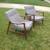 Mid Century Modern Walnut Gray Chenille Lounge Chairs - a Pair 2 thumbnail
