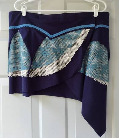 Verillas Festival Faery Cotton Wrap Mesh Lace Mini Skirt L/XL 1