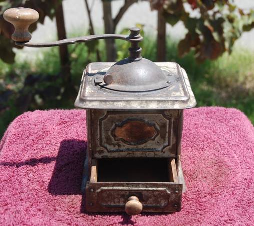 Antique/Vintage LEINBROCK European Coffee Mill/Grinder Wood Metal All 1