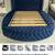 Gorgeous Brand New Queen Wingback Platform Bed in Tuffed Navy Blue -Victorian St 15 thumbnail