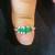 Three Stone Emerald and Diamond 10K Gold Ring 1 thumbnail
